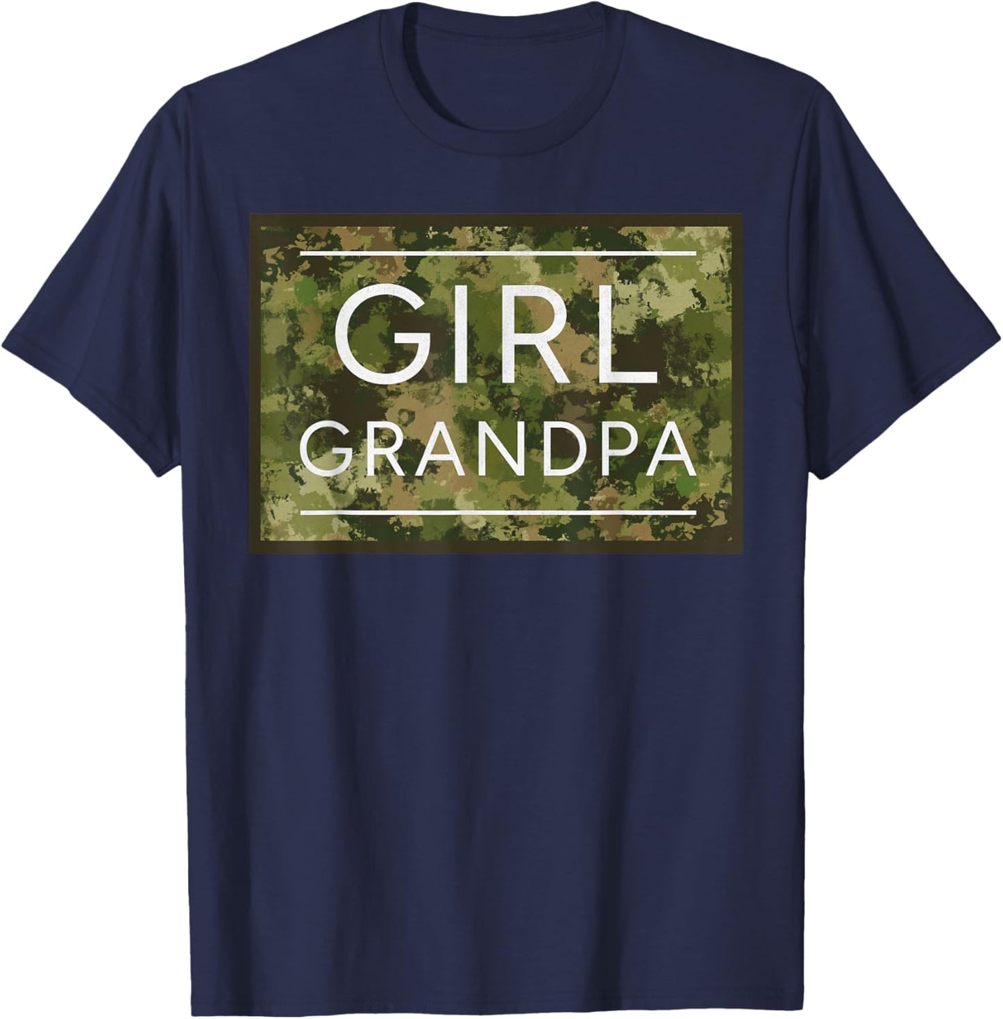 Girl Grandpa Camo Grandpa of Girls Grandfather Camouflage T-Shirt - T-Shirt | Navy