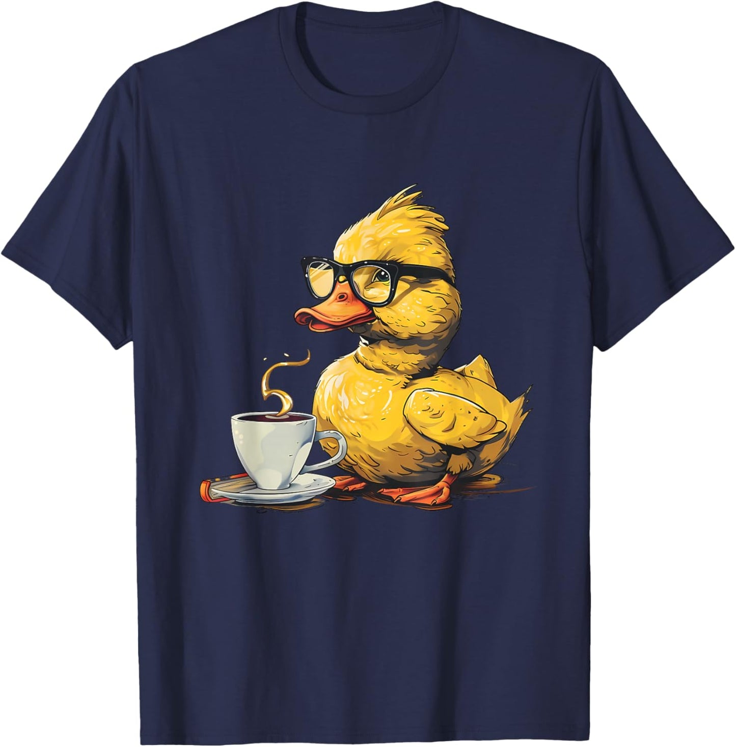 Rubber Duck Rubber Duckie Coffee Lover Rubber Duckling T-Shirt - T-Shirt | Navy