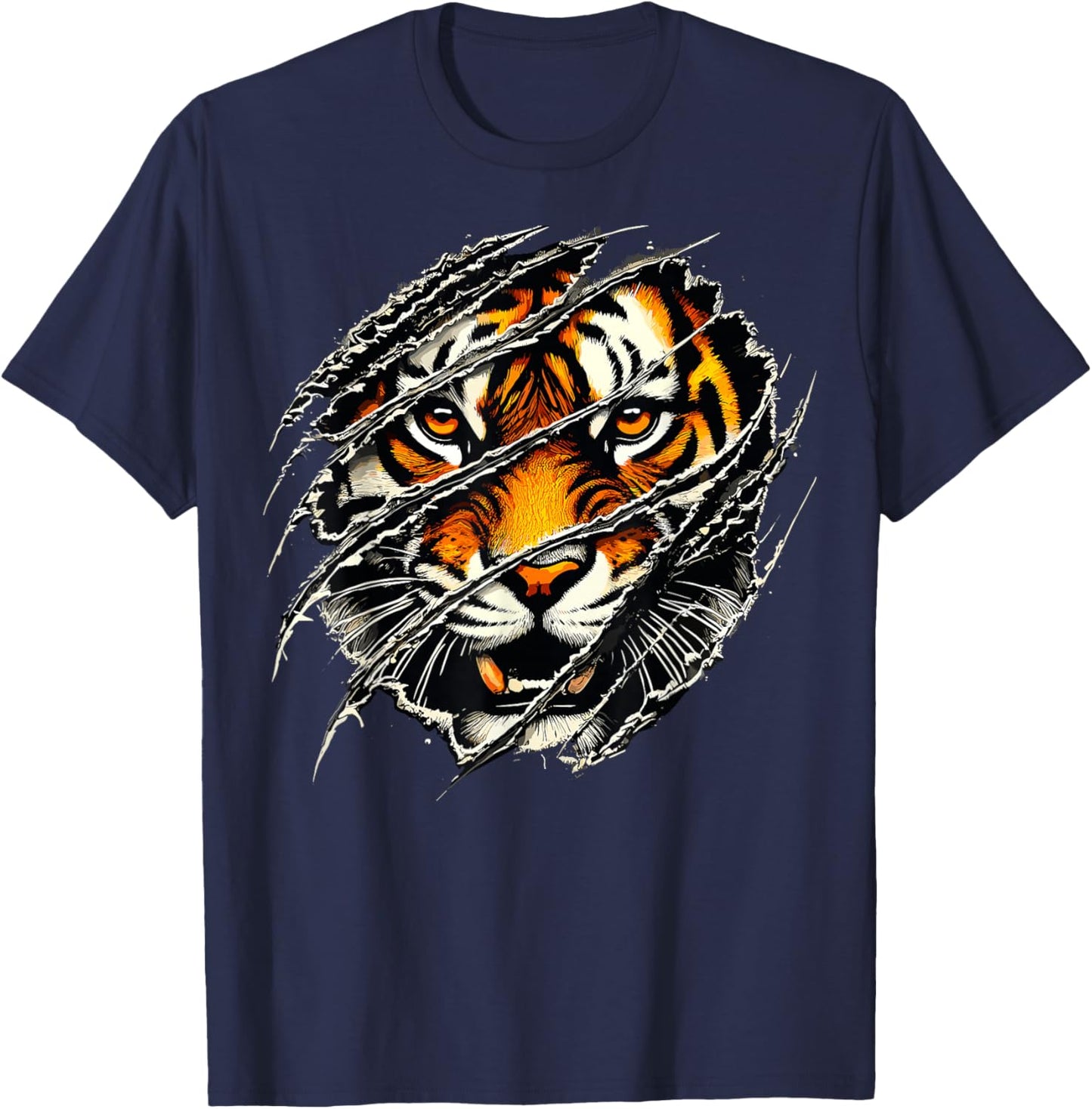 Tiger Face Animal Tiger T-Shirt - T-Shirt | Navy