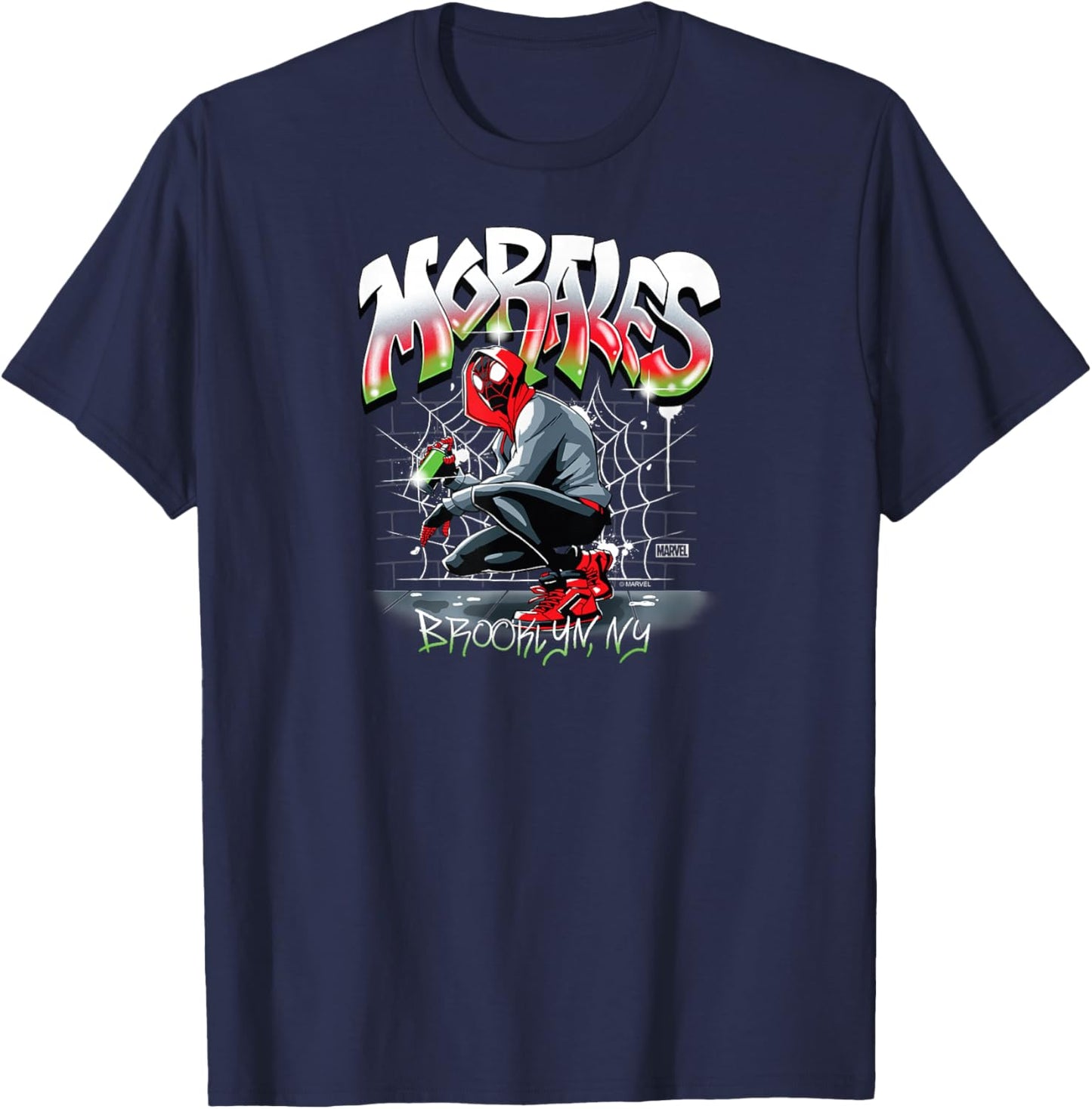 Spider-Man - Miles Morales Spray Paint T-Shirt - T-Shirt | Navy