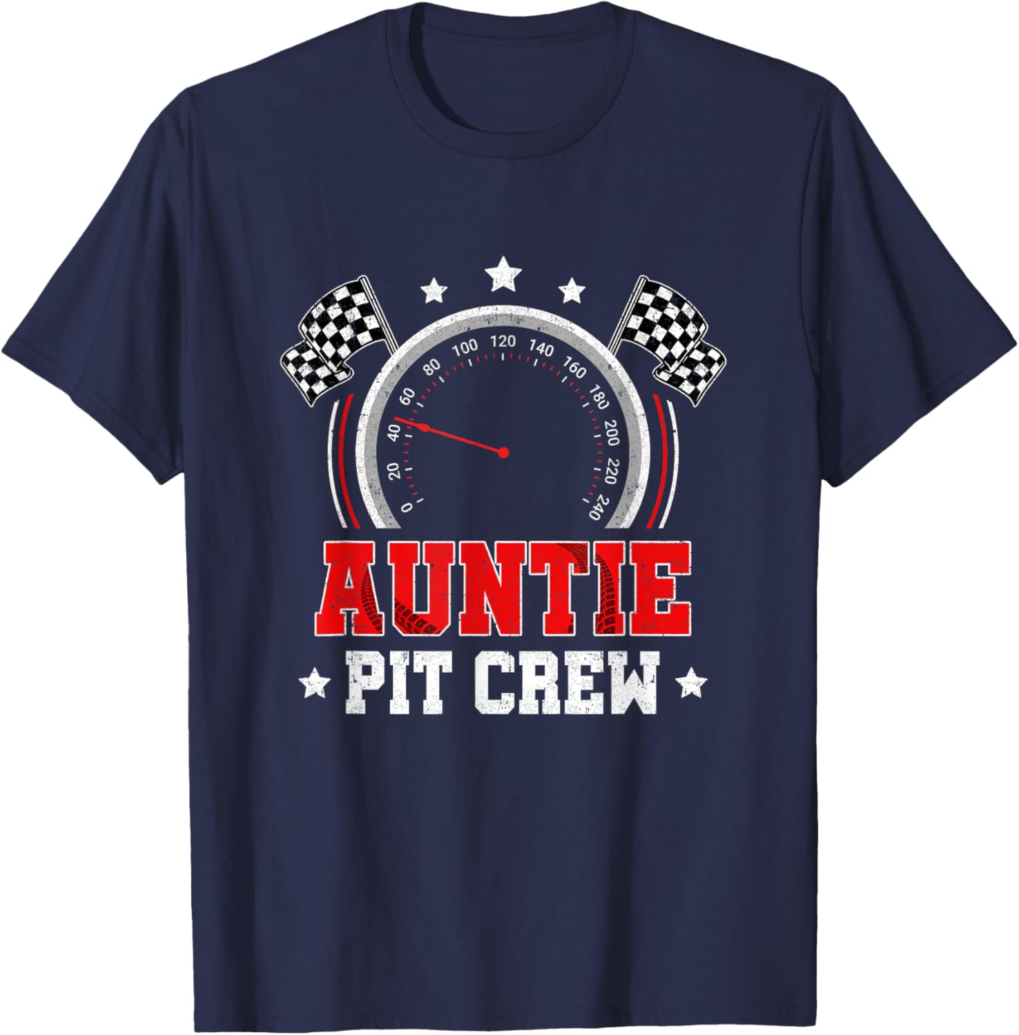 Auntie Pit Crew Race Car Birthday Party Racing Family T-Shirt - T-Shirt | Navy