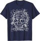 Skull Wildflower Herbal Floral Plants T-Shirt - T-Shirt | Navy