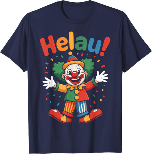 Helau Costume Clown Confetti Colourful Carnival Fancy Dress T-Shirt - T-Shirt | Navy