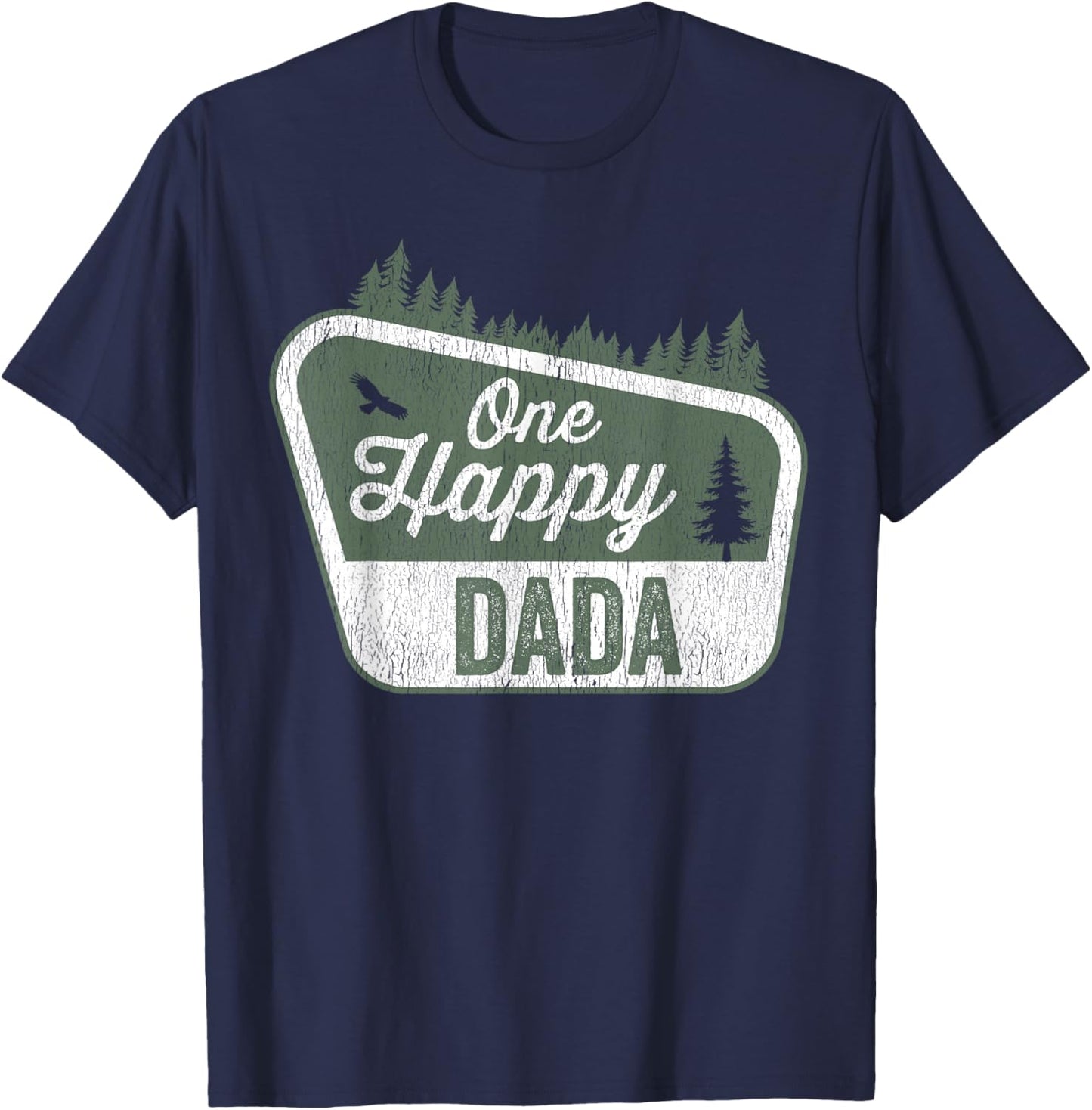 Happy Camper Matching Family by Foxio -Kids Black Small Modern Casual Short Sleeve T-Shirt - T-Shirt | Navy