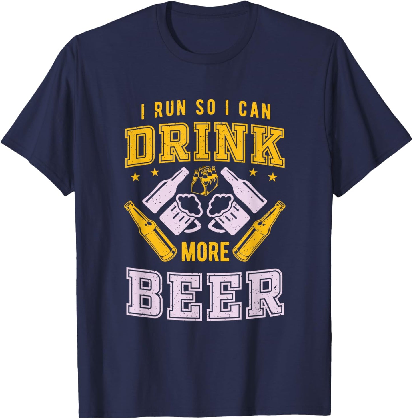 Marathon or Half Marathon So I Can Drink Beer T-Shirt - T-Shirt | Navy