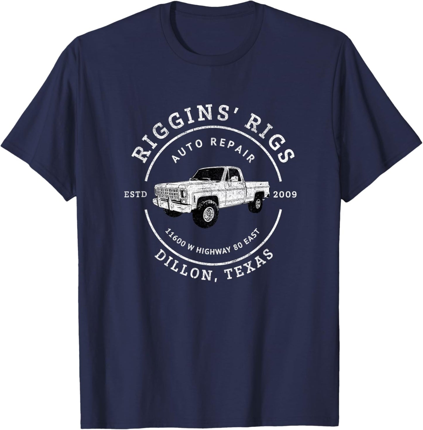 Riggins' Rigs - Auto Repair - Est. 2009 T-Shirt - T-Shirt | Navy