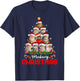 Merry Catmas Cat Christmas Tree Lights Funny Xmas Pajamas Women Kids T-Shirt - T-Shirt | Navy