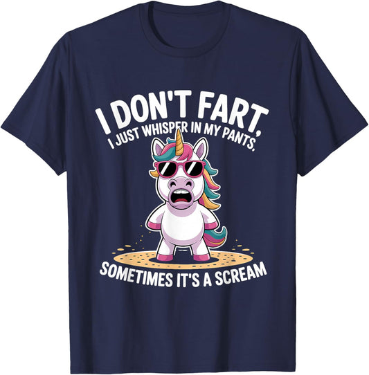 I Don't Fart I Just Whisper in My Pants T-Shirt - T-Shirt | Navy