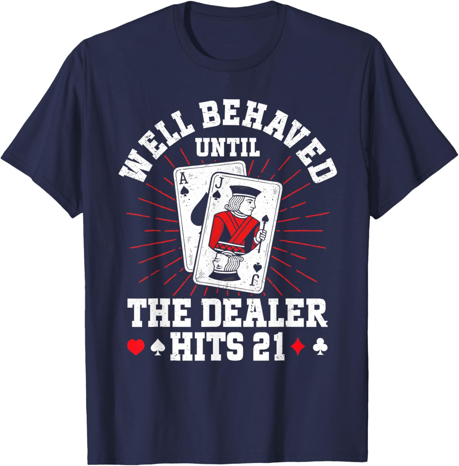 Black Jack Funny Casino Card Game T-Shirt - T-Shirt | Navy