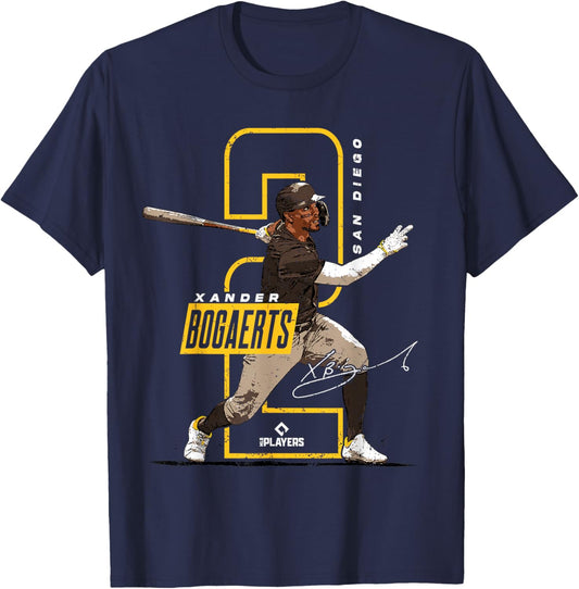 Xander Bogaerts | San Diego Baseball Players | MLBXBO3002 T-Shirt - T-Shirt | Navy