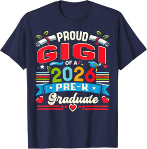 Proud Gigi of 2026 Pre-K Graduate Mothers Day Graduation T-Shirt - T-Shirt | Navy