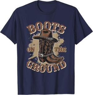 Boots On The Ground Juneteenth Cowgirl Pride Women T-Shirt - T-Shirt | Navy