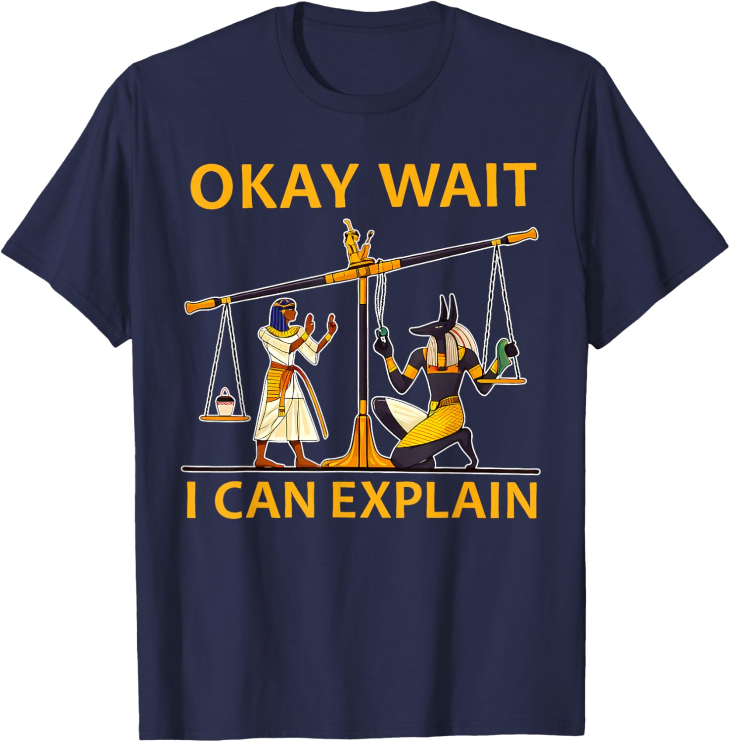 Anubis Egyptian Scale Meme T-Shirt - T-Shirt | Navy