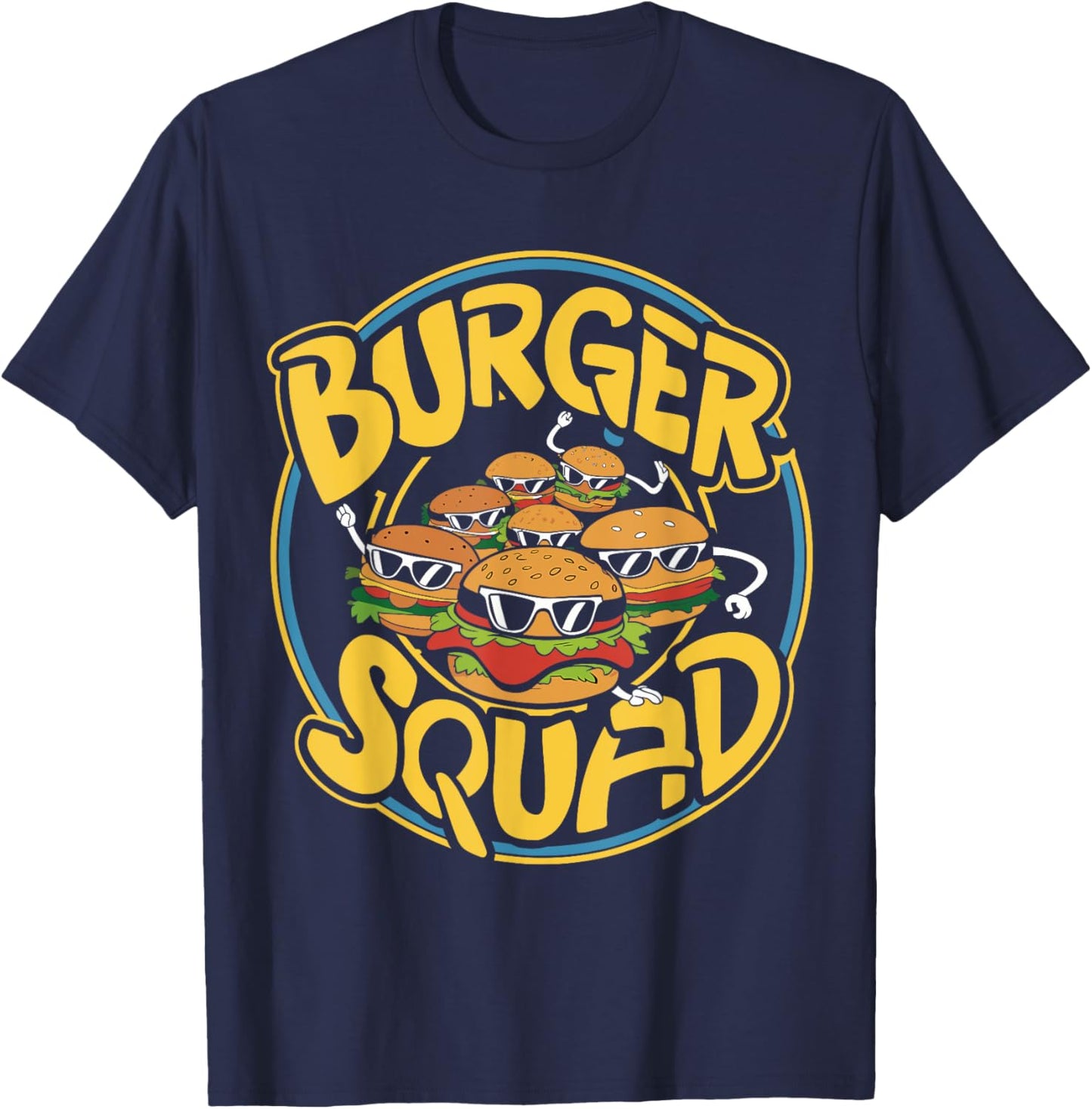 Burger Squad Funny Cheeseburger Lover Food Hamburger Crew T-Shirt - T-Shirt | Navy