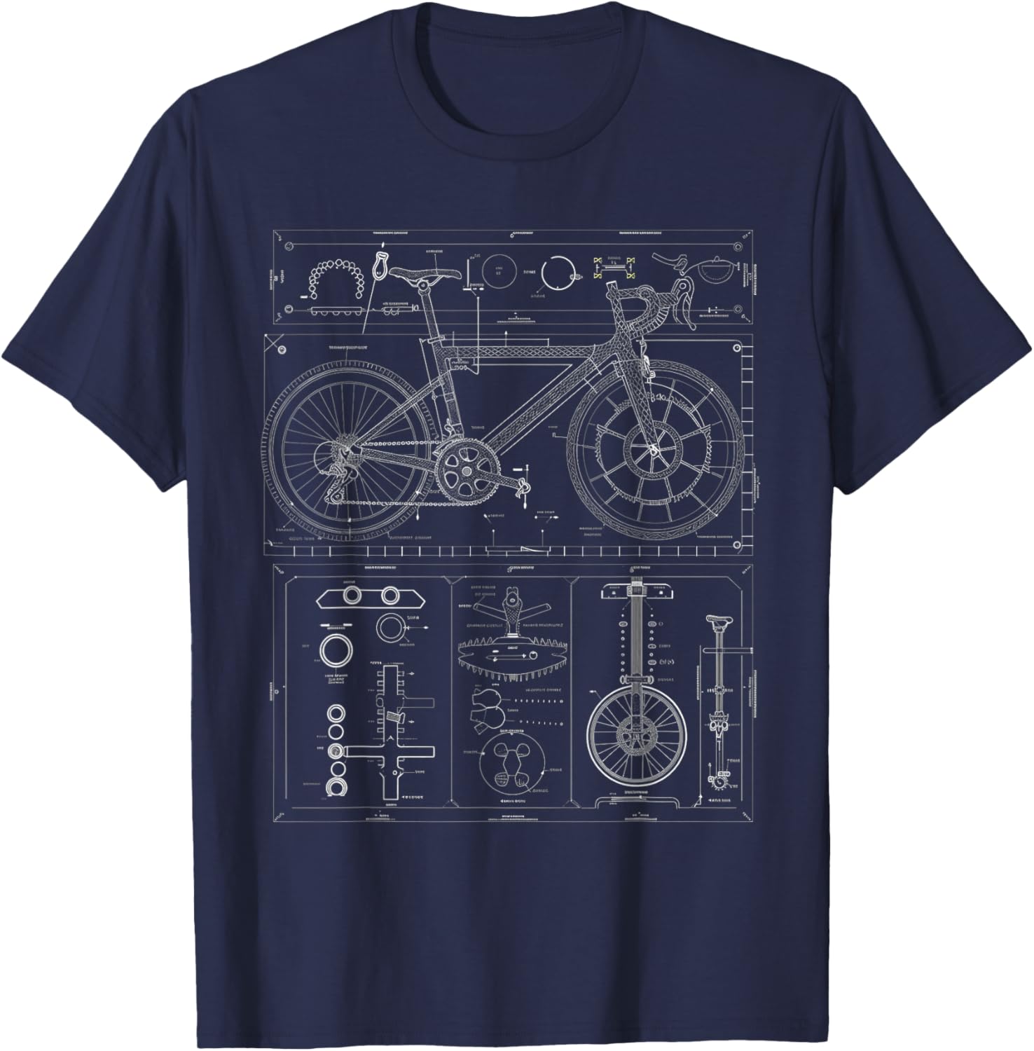 Bicycle gearbox diagram T-Shirt - T-Shirt | Navy