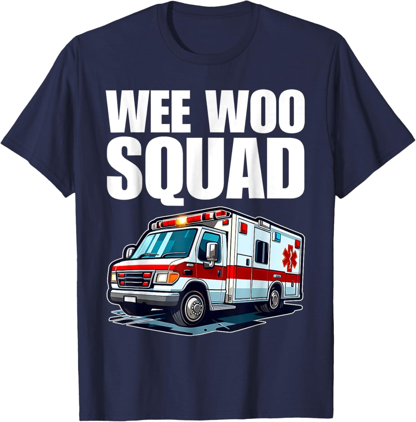 Wee Woo Squad Funny Ambulance EMT Humor For Kids T-Shirt - T-Shirt | Navy