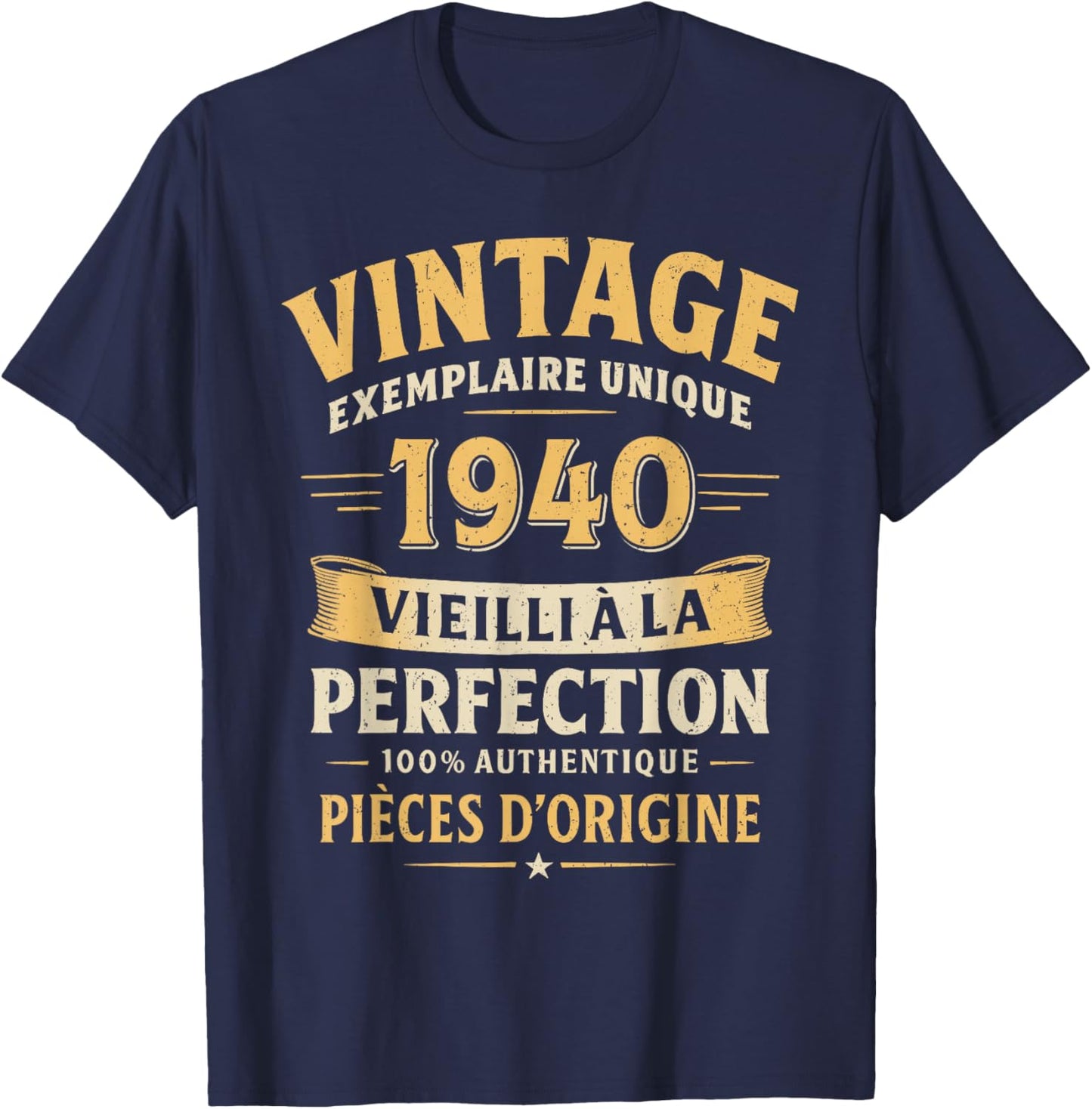Birthday Gift 86 Years Humor Vintage 1940 86 Years Man T-Shirt - T-Shirt | Navy
