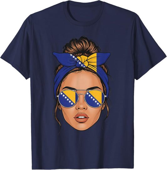Bosnia and Herzegovina Roots Bosnian Flag T-Shirt - T-Shirt | Navy