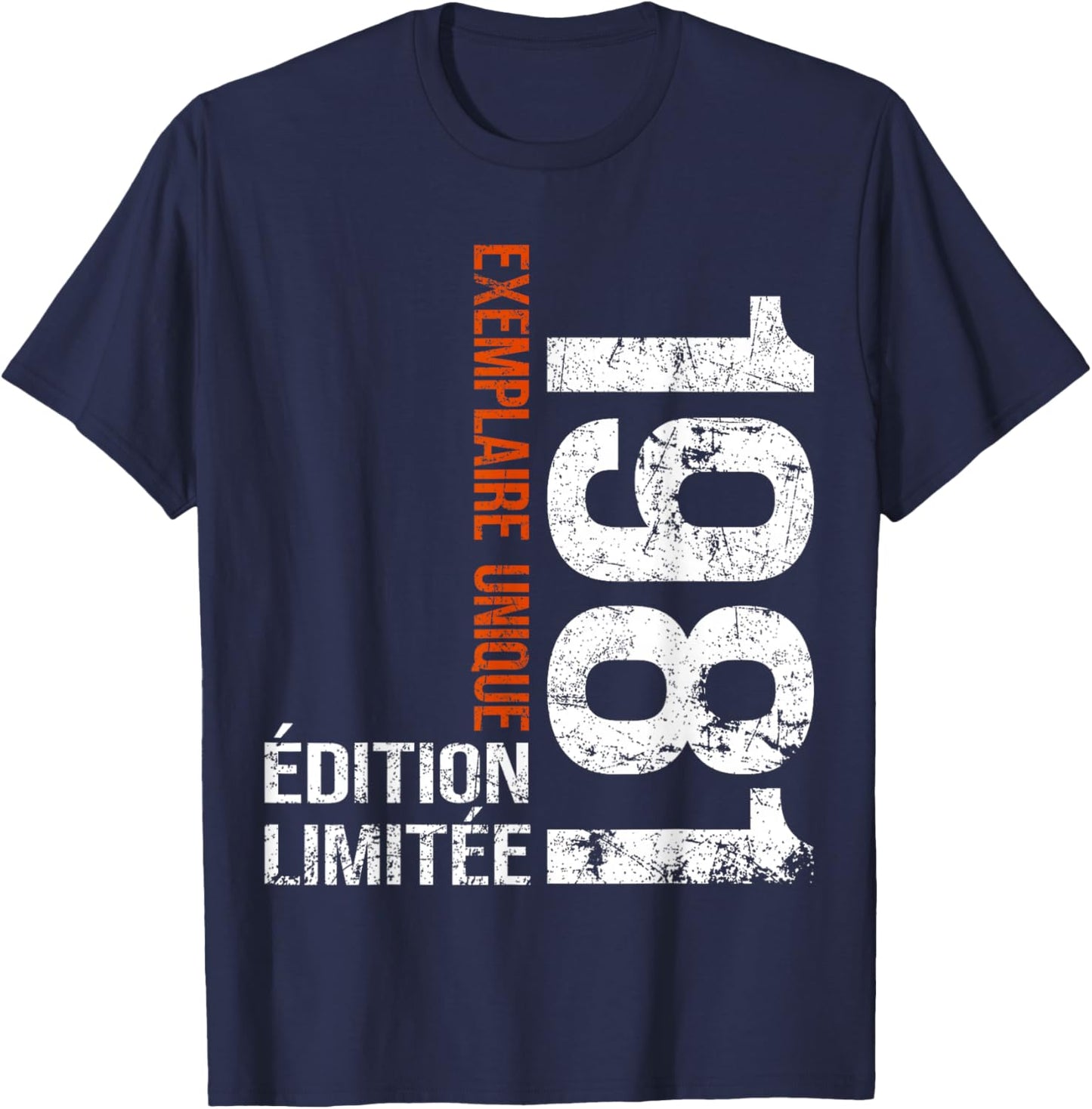 Vintage 1981 Gift 45 Years Man Birthday Humour T-Shirt - T-Shirt | Navy