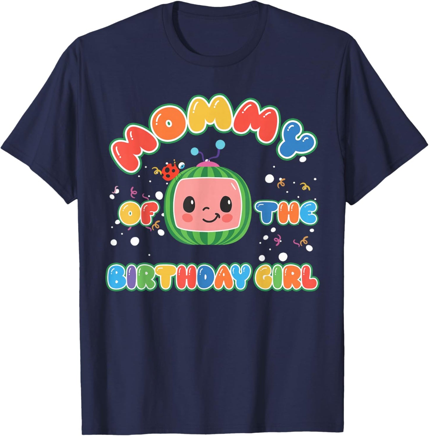 Daddy Mommy Of The Birthday Girl Melon Family Matching Funny T-Shirt - T-Shirt | Navy