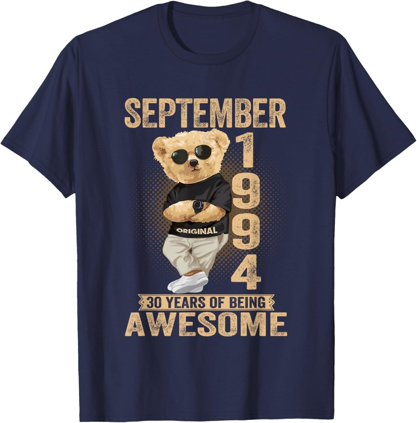 September 31th Birthday Men Women 1994 Awesome Teddy Bear T-Shirt - T-Shirt | Navy