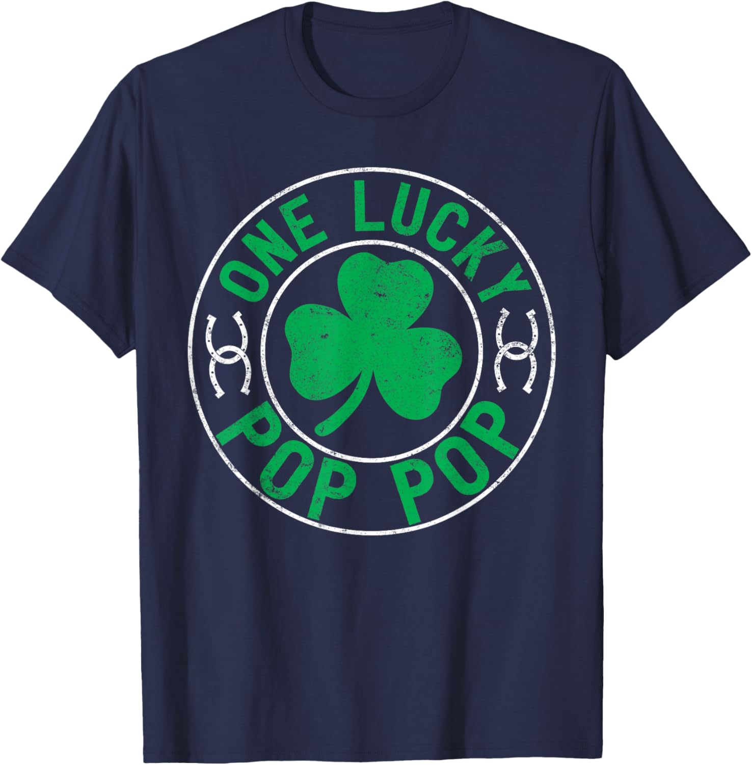 One Lucky Pop Pop St. Patrick’s Day Matching Family Grandpa T-Shirt - T-Shirt | Navy