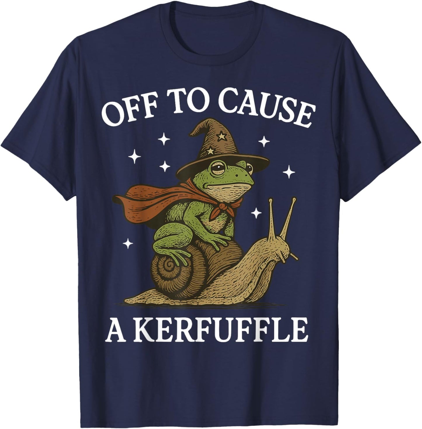 Off to Cause A Kerfuffle Frog T-Shirt - T-Shirt | Navy