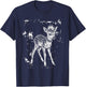 Funny Punk Rock Deer Fawn Spiky Collar Mohawk Grunge T-Shirt - T-Shirt | Navy