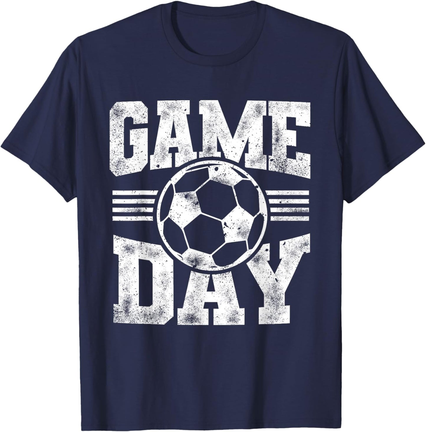 Game Day Sports Soccer Mom Dad Soccer Player Season T-Shirt - T-Shirt | Navy