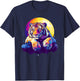 Colorful Tiger Resting Under Moonlight T-Shirt - T-Shirt | Navy