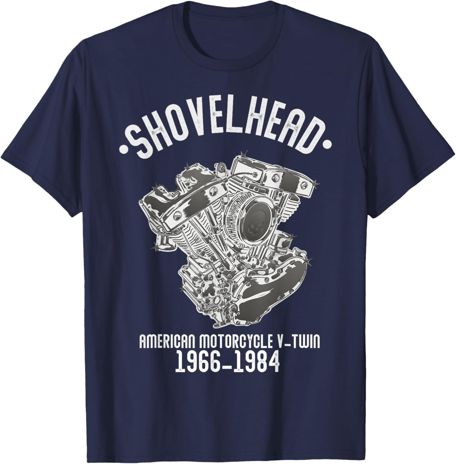 Novelty Shovelhead Motorcycle Enthusiasts Husband Grandpa T-Shirt - T-Shirt | Navy