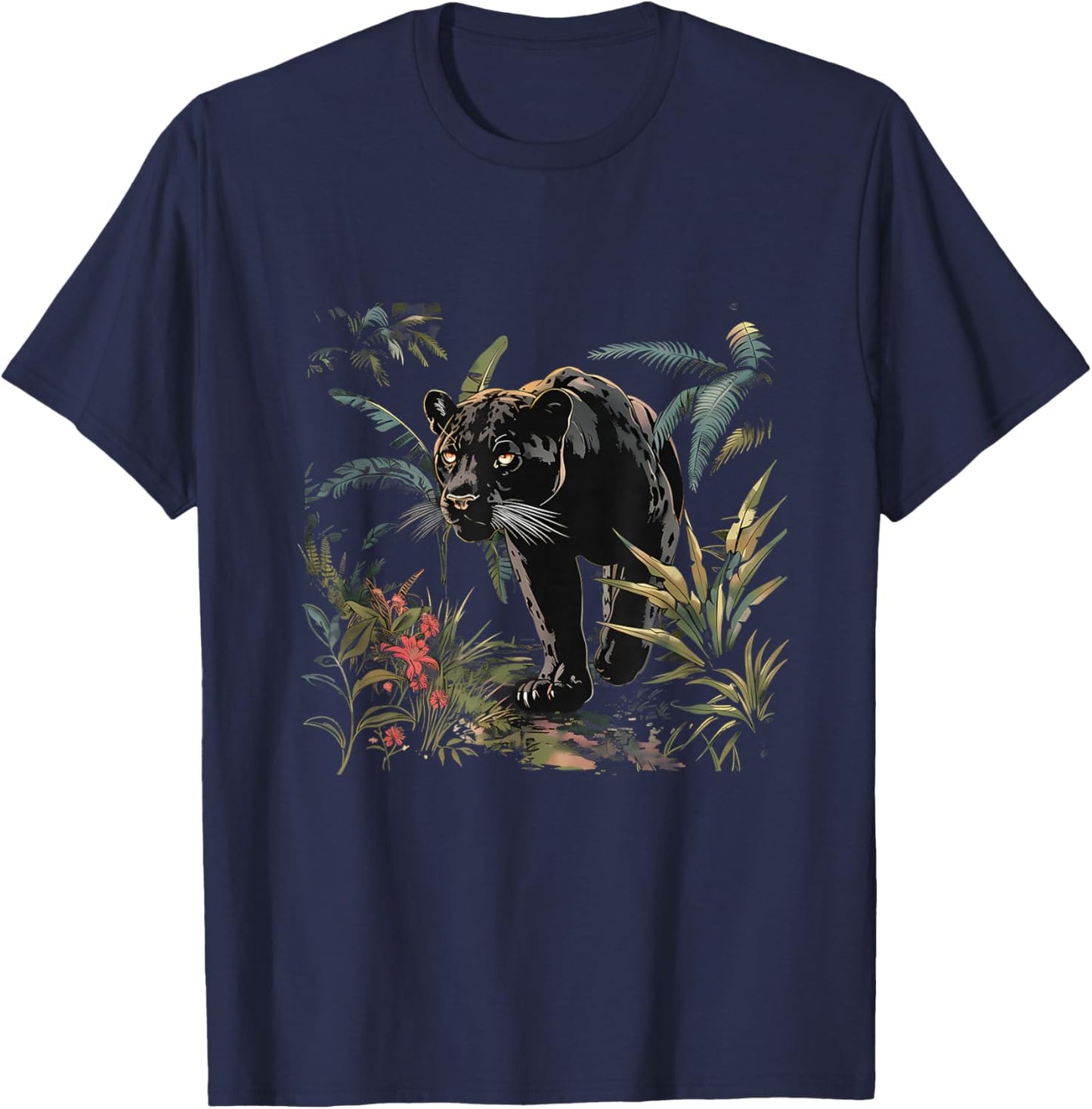 Panther Wildlife Nature Jungle Animal Art Panther Lover T-Shirt - T-Shirt | Navy