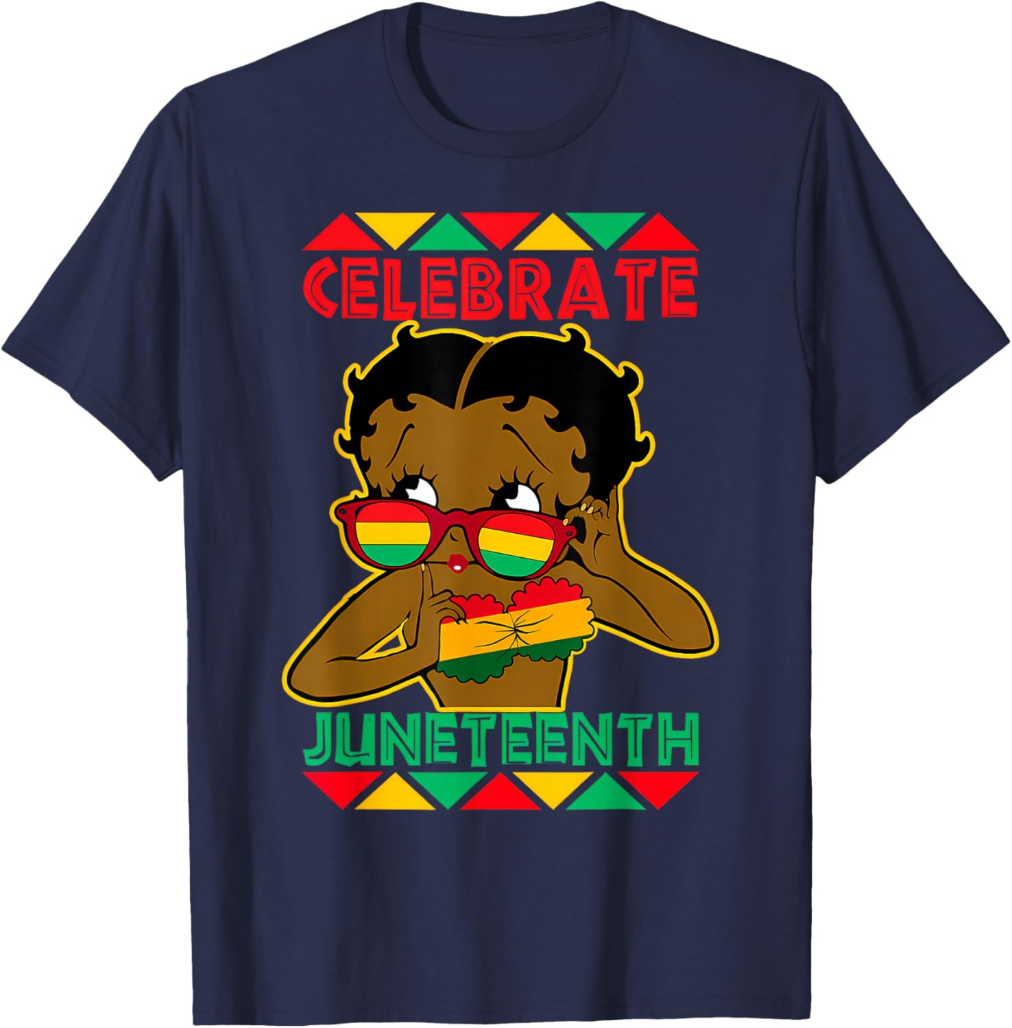 Black Girl Celebrate Juneteenth 1865 African Pride Kids T-Shirt - T-Shirt | Navy