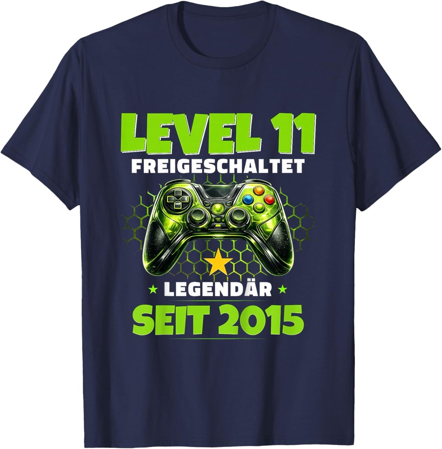 11th Birthday Level 11 Unlocked Vintage 2015 T-Shirt - T-Shirt | Navy