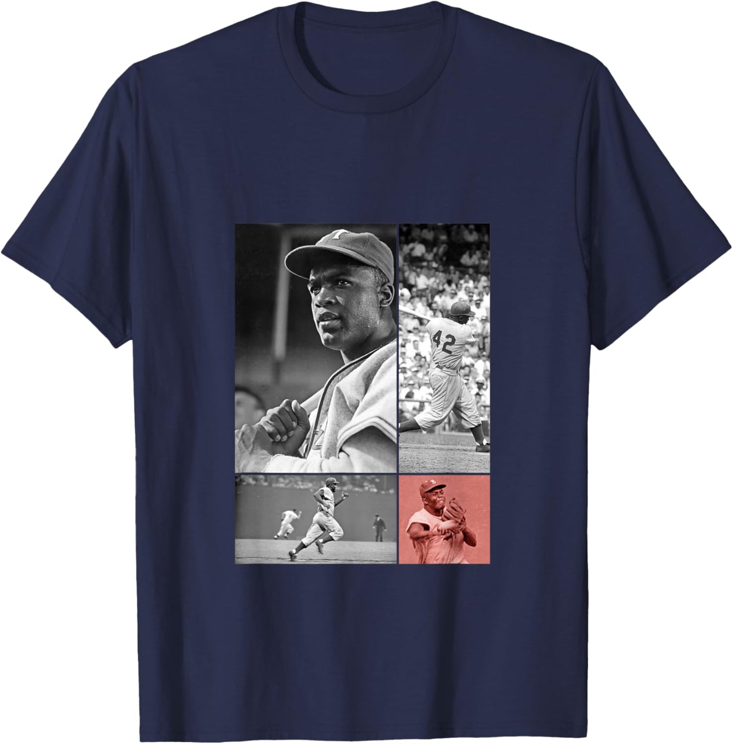 Jackie Robinson_Baseball_035 T-Shirt - T-Shirt | Navy