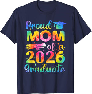 Senior Mom 2026 Graduation Proud Mom of A 2026 Graduate T-Shirt - T-Shirt | Navy