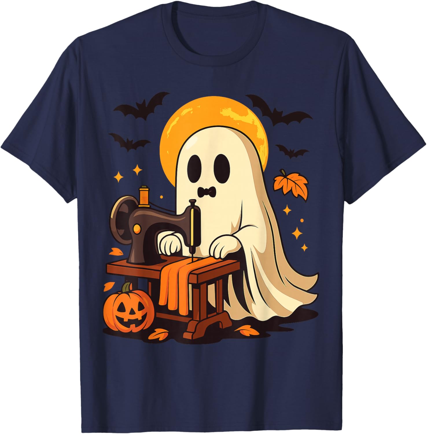 Sewing Ghost Costume Quilting Halloween Shirt T-Shirt - T-Shirt | Navy