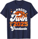 Twin of a 2025 Graduate Senior Graduation Squad Basketball T-Shirt - T-Shirt | Navy