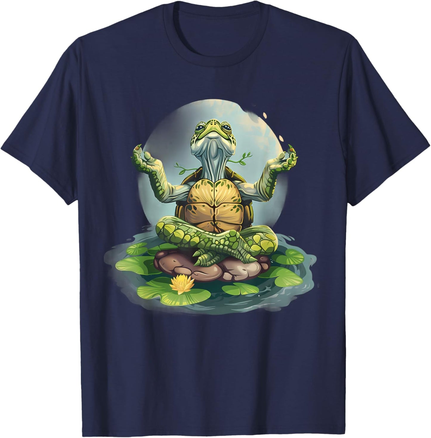 Meditation Turtle Zen Buddha Spirituality Buddhist Hindu T-Shirt - T-Shirt | Navy