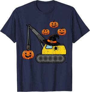 Crane Construction Truck Costume Toddler Kids Boys Halloween T-Shirt - T-Shirt | Navy