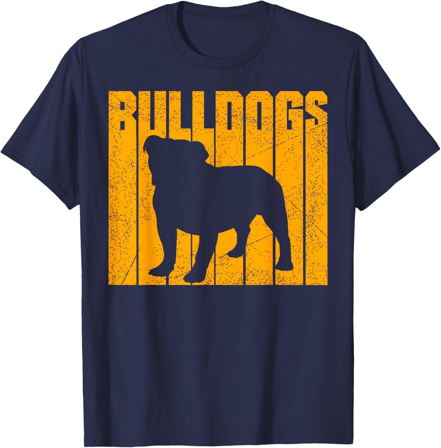 Gold Bulldogs Lover Sports Team Mascot T-Shirt - T-Shirt | Navy