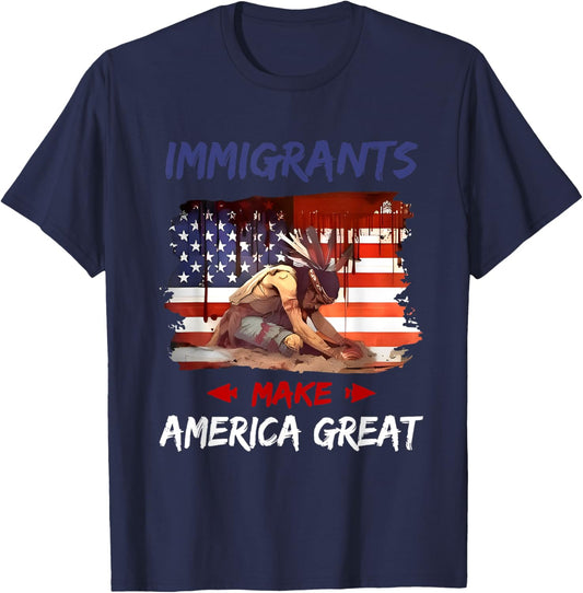 Immigrants Make America Great T-Shirt - T-Shirt | Navy