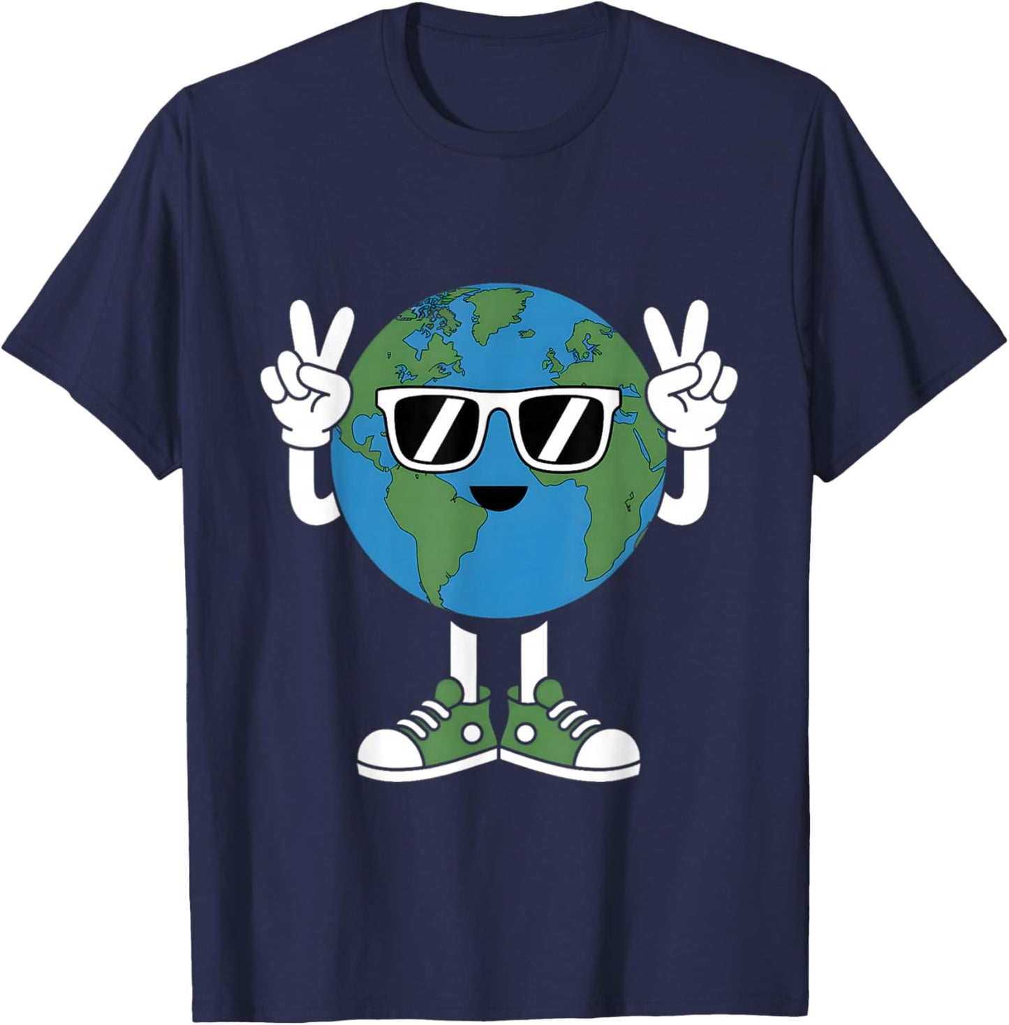 Funny Earth Day Planet Peace Hand Boys Girls Kids Toddlers T-Shirt - T-Shirt | Navy