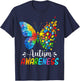 Autism Awareness Butterfly Cute Colorful Rainbow Women Girls T-Shirt - T-Shirt | Navy