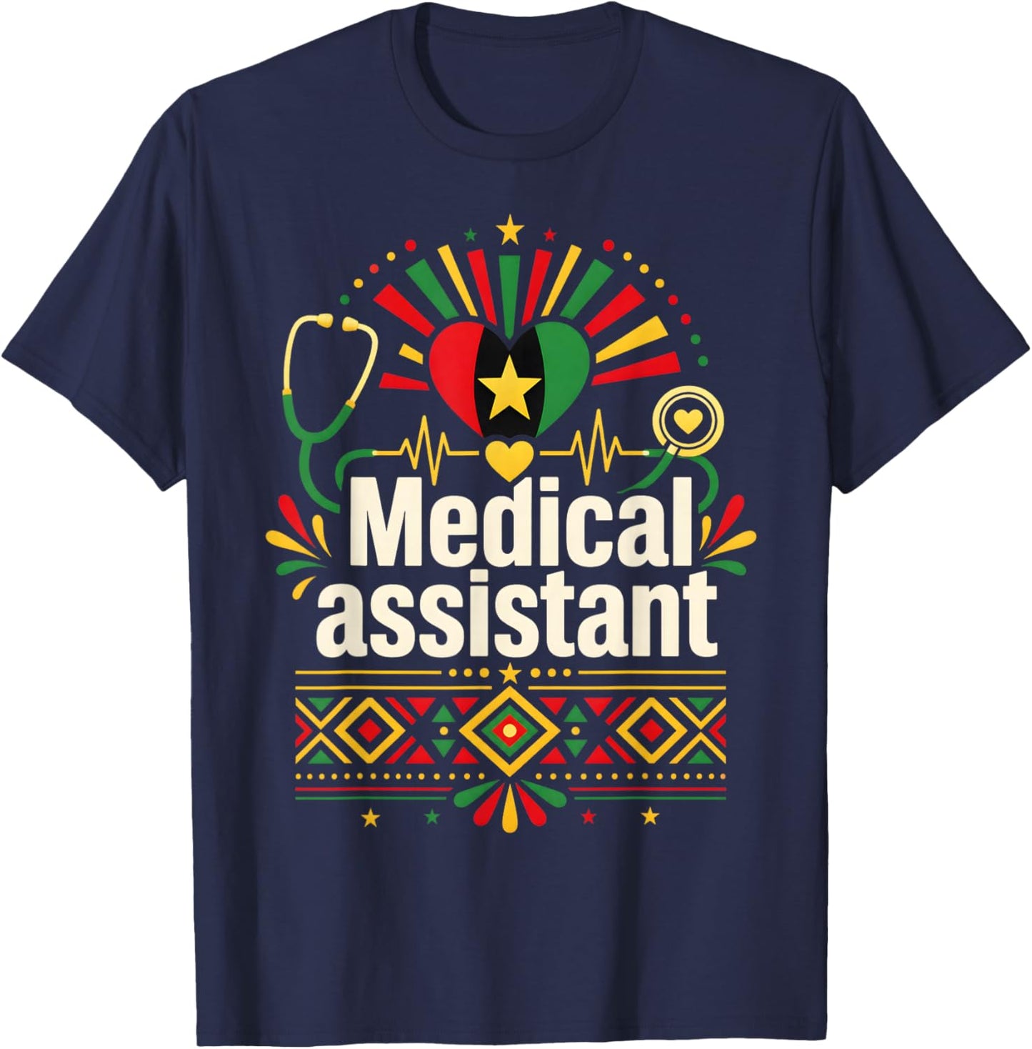 Medical Assistant Juneteenth MA T-Shirt - T-Shirt | Navy