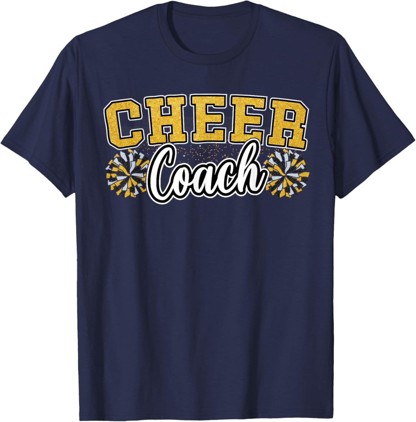 Loud Proud Cheer Coach Yellow Pom Poms Cheerleader Women T-Shirt - T-Shirt | Navy
