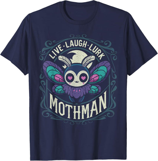 Mothman Pastel Goth Kawaii Live Love Lurk Cryptid T-Shirt - T-Shirt | Navy