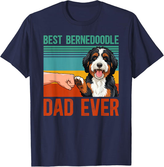 Best Bernedoodle Dad Bernedoodle Owner Bernedoodle Lover T-Shirt - T-Shirt | Navy