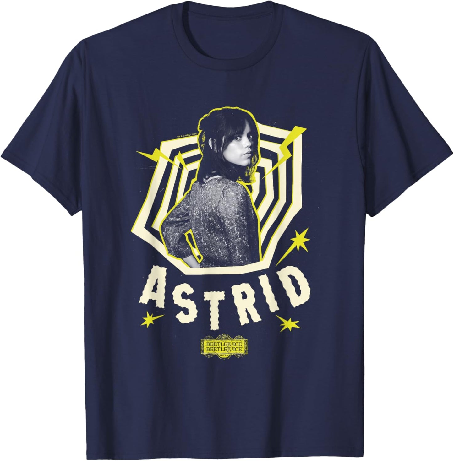 Beetlejuice Astrid Deetz Yellow Spiral Beetlejuice 2 T-Shirt - T-Shirt | Navy