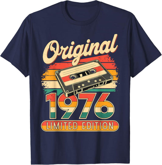 50th Birthday Man Woman 50 Years 1976 Decorative Gift Funny T-Shirt - T-Shirt | Navy